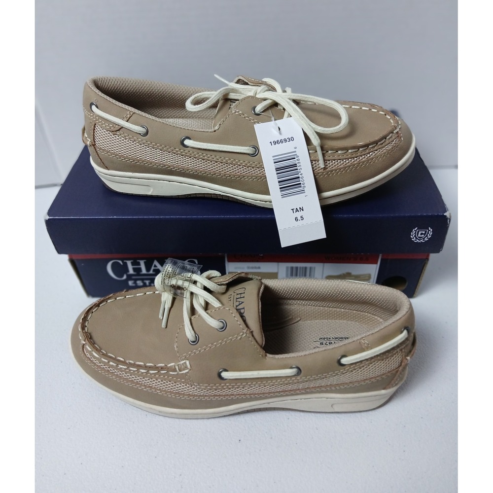 Chaps Dana Womens Boat Shoes Tan Mesh Memory Foam Loafers 1966930 Size 6.5 NEW - Picture 9 of 10